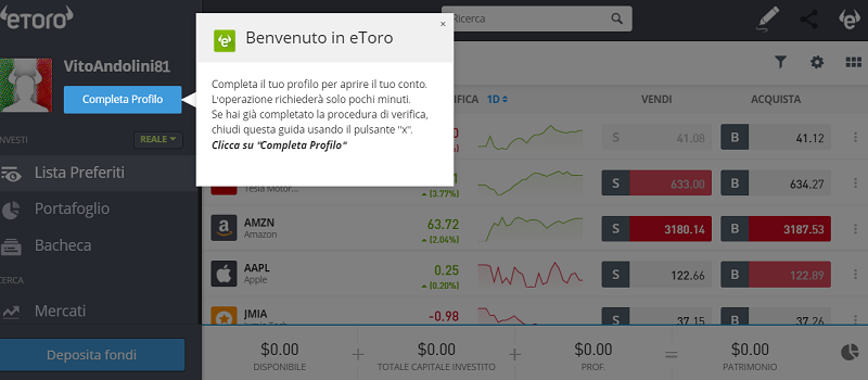 etoro profilo