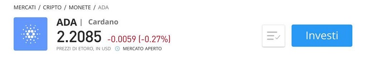 Comprare Cardano su etoro